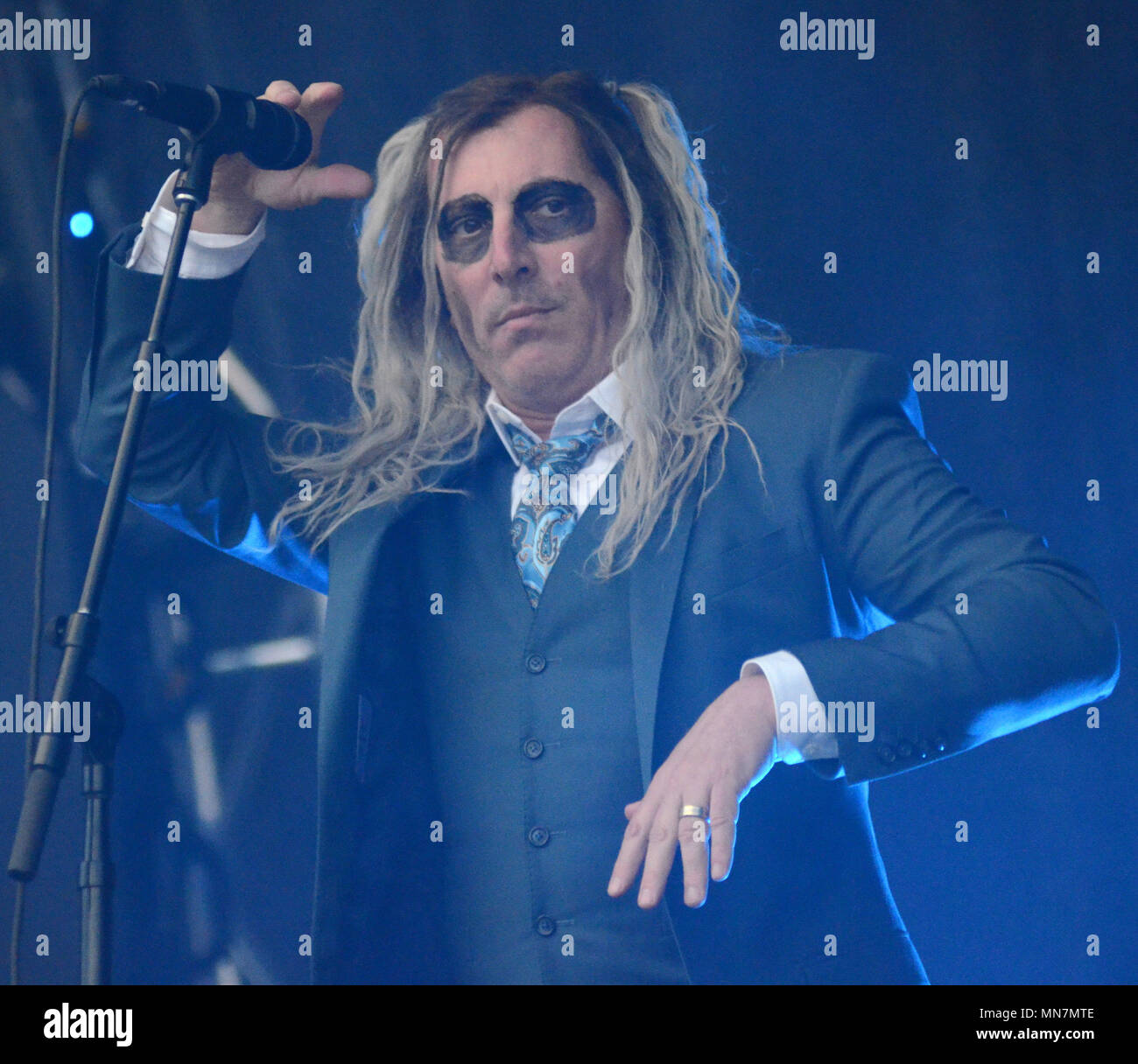 Somerset, Wisconsin, USA. 12th May, 2018. Lead singer Maynard James Keenan of the band A Perfect Circle performs during the Northern Invasion Music Festival in Somerset, Wisconsin. Ricky Bassman/Cal Sport Media/Alamy Live News Stock Photo