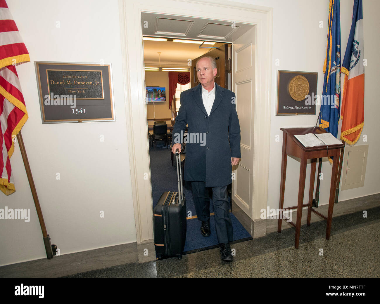 United States Representative Dan Donovan Republican Of New York Departs His Capitol Hill Office In Washington Dc On Thursday March 8 2018 Credit Ron Sachs Cnp Restriction No New York Or