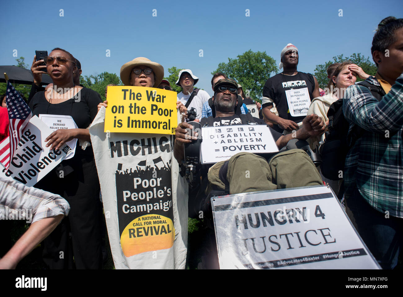 Washington, District of Columbia, USA. 14th May, 2018. Hundreds of protesters joined in a rally for the Poor People's Campaign at the U.S. Capitol. Several dozen people were arrested and later released. Credit: Erin Scott/ZUMA Wire/Alamy Live News Stock Photo