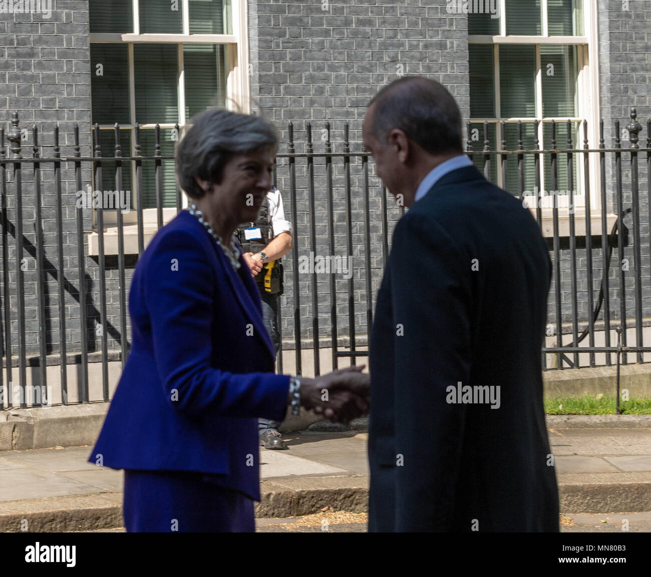 London 15th May 2018, President Recep Endogen with Prime Minister Theresa May at 10 Downing Street, Credit Ian Davidson/Alamy Live News Stock Photo