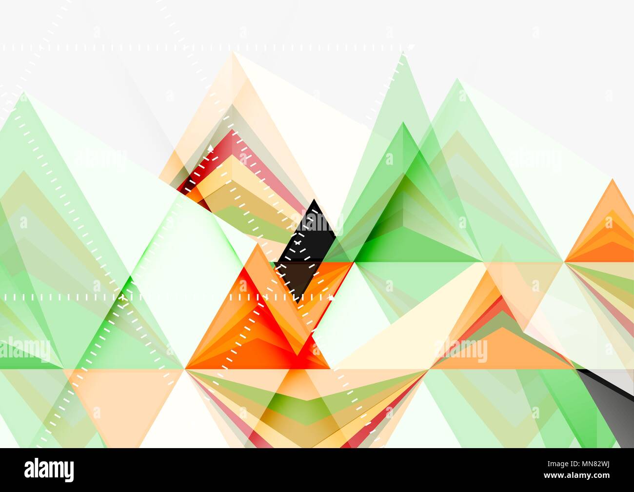Triangular low poly vector a4 size geometric abstract template. Triangular low poly vector a4 size geometric abstract template. Multicolored triangles on light background, futuristic techno or business design Stock Vector