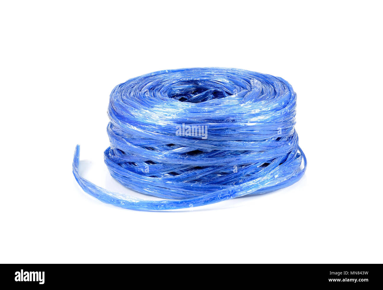 coil of plastic rope on white background Stock Photo - Alamy