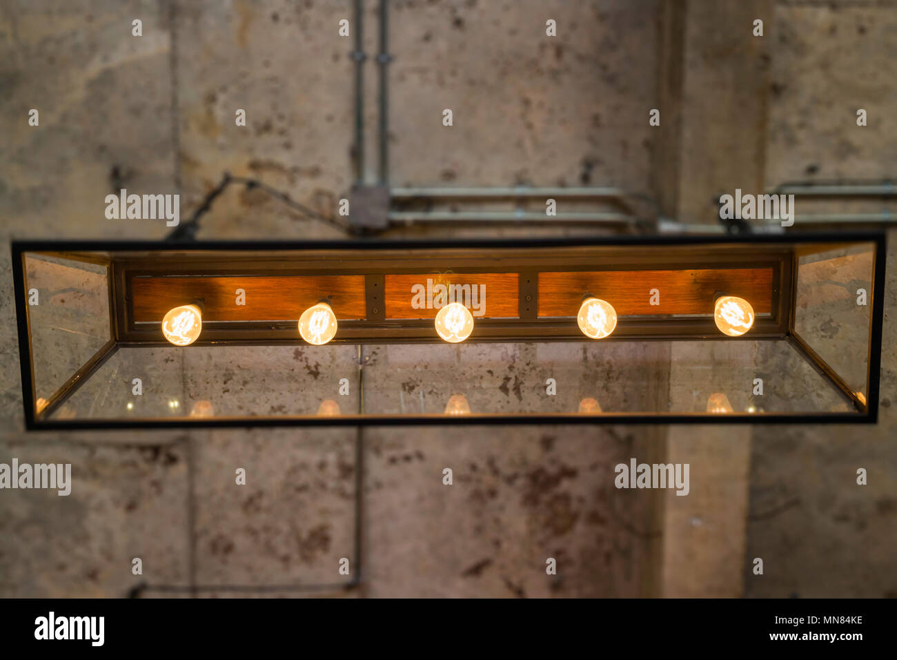 Light bulbs hanging from ceiling, stock photo Stock Photo Alamy
