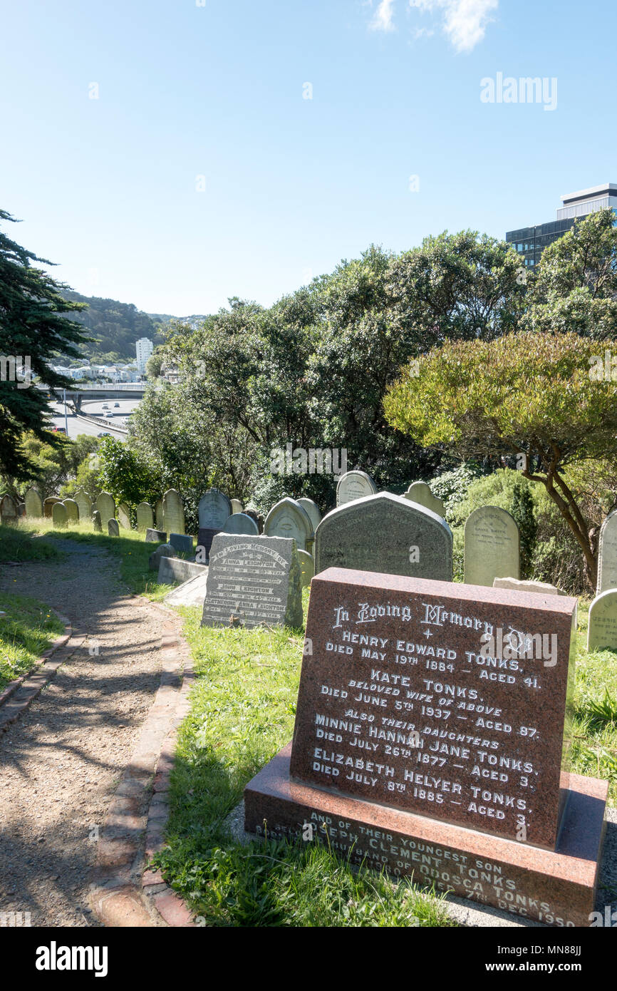 Bolton Street Cemetery, Wellington Stock Photo