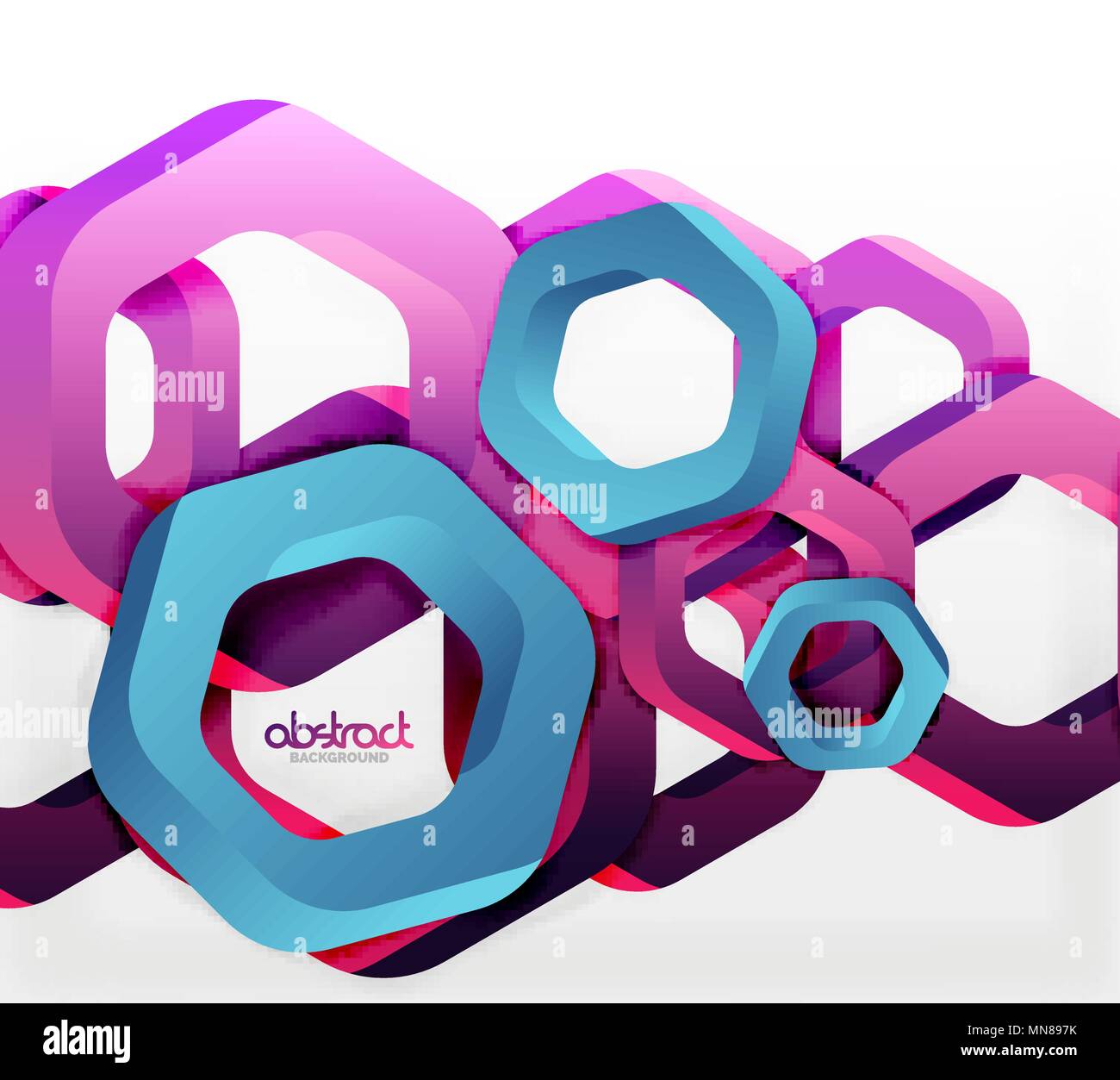 Overlapping hexagons design background. Overlapping hexagons vector design background Stock Vector
