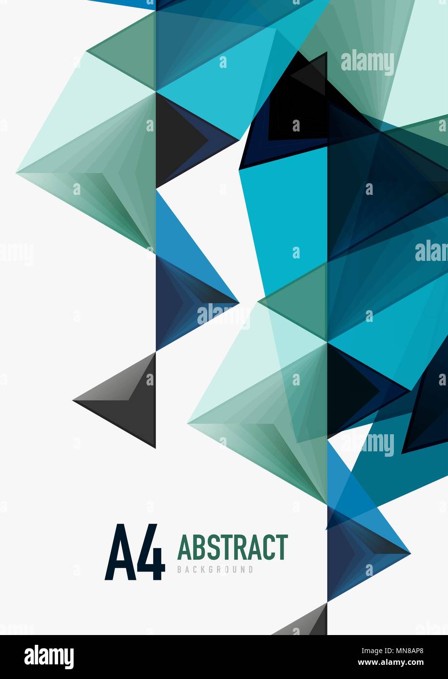 Triangular low poly vector a4 size geometric abstract template. Triangular  low poly vector a4 size geometric abstract template. Multicolored triangles  on light background, futuristic techno or business design Stock Vector  Image &
