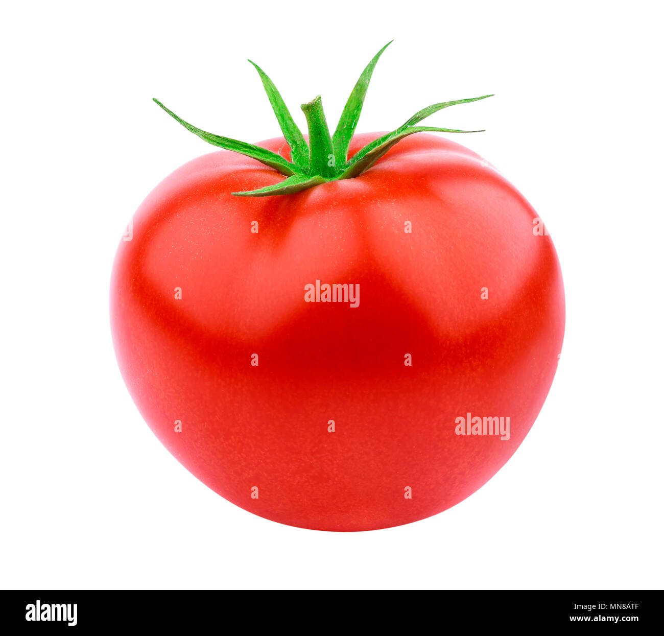 One whole tomato isolated isolated on white background Stock Photo