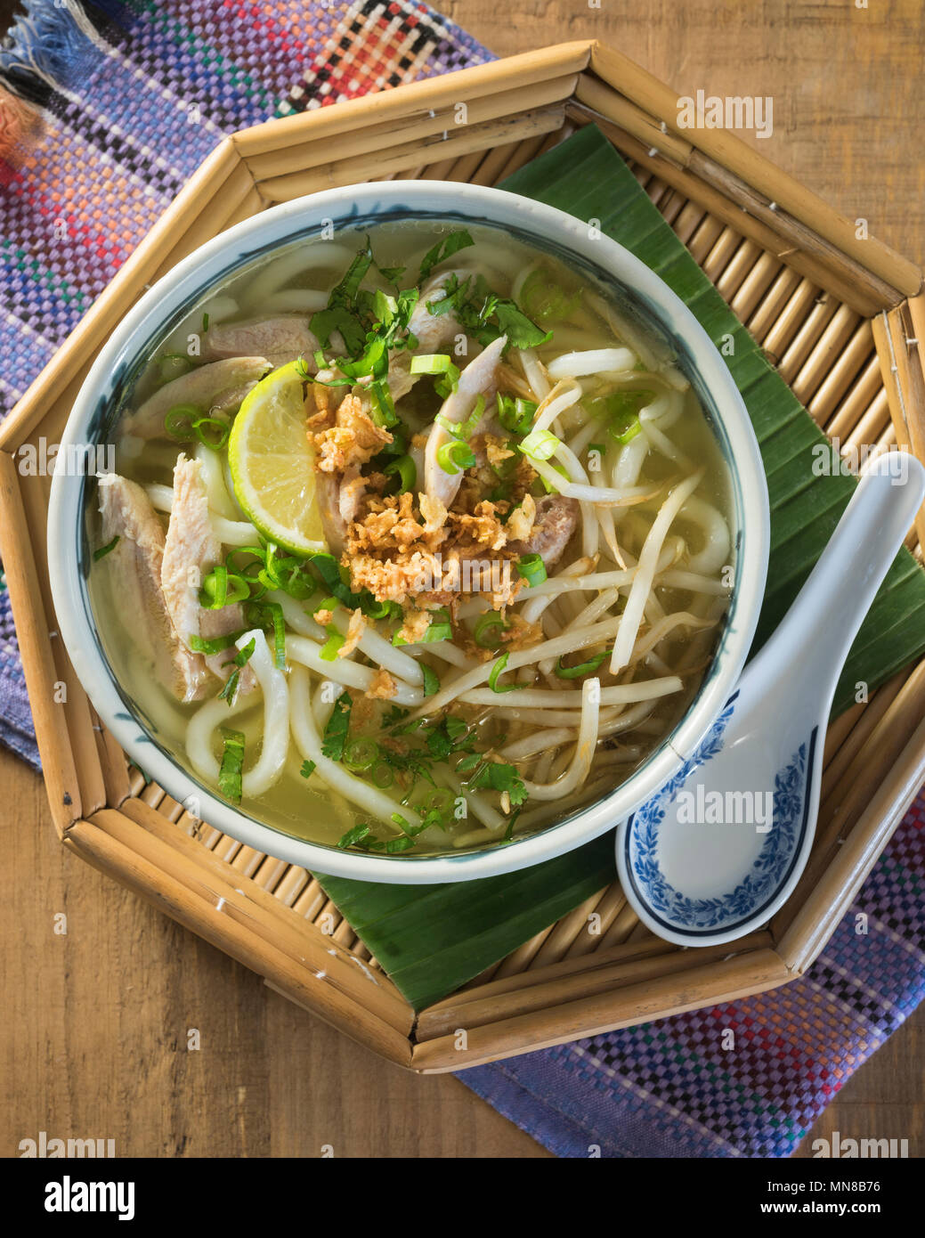 Khao piak sen. Lao chicken noodle soup. Laos Food Stock Photo Alamy