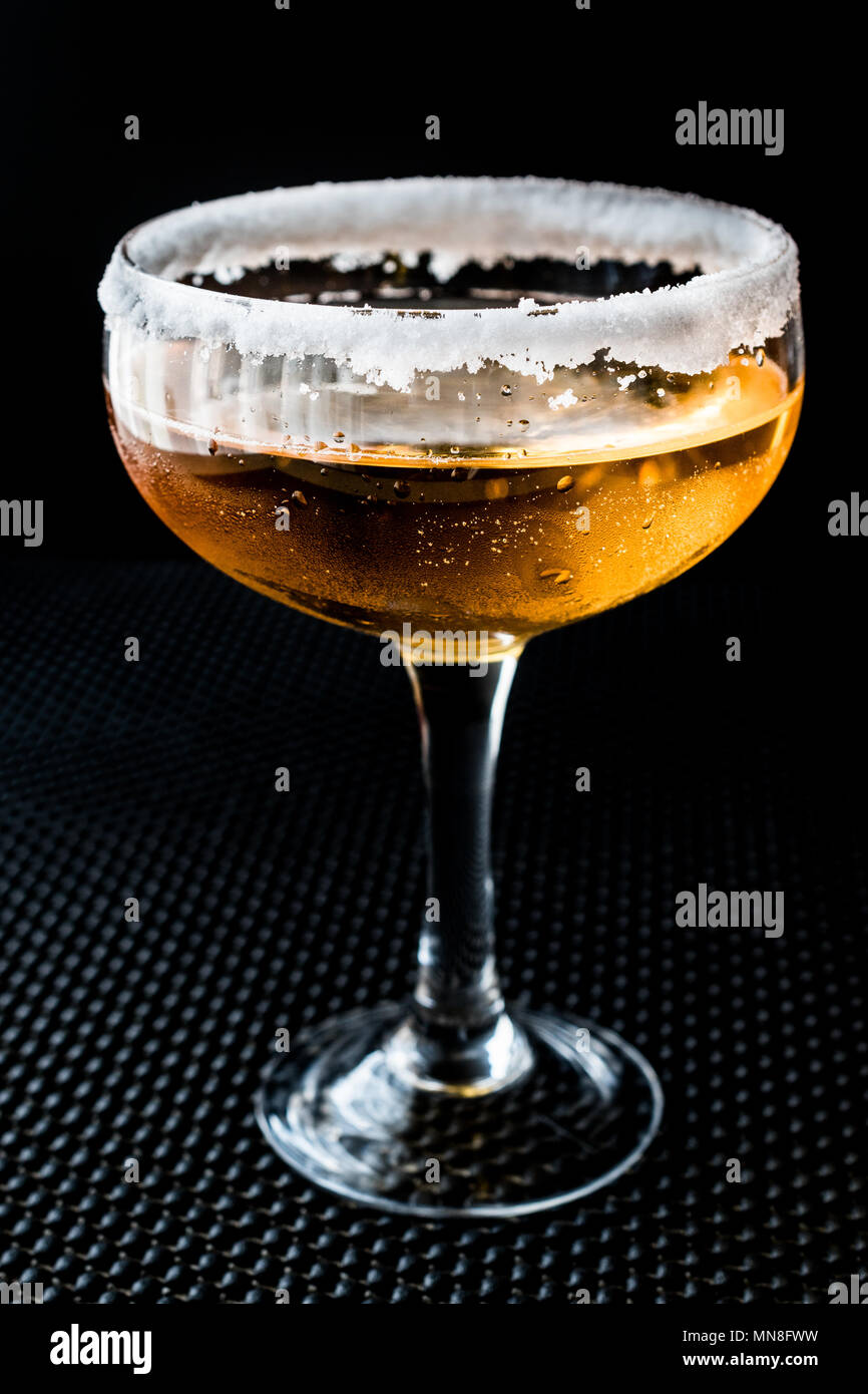 Sidecar Cocktail with a sugar rim. Beverage Concept Stock Photo - Alamy
