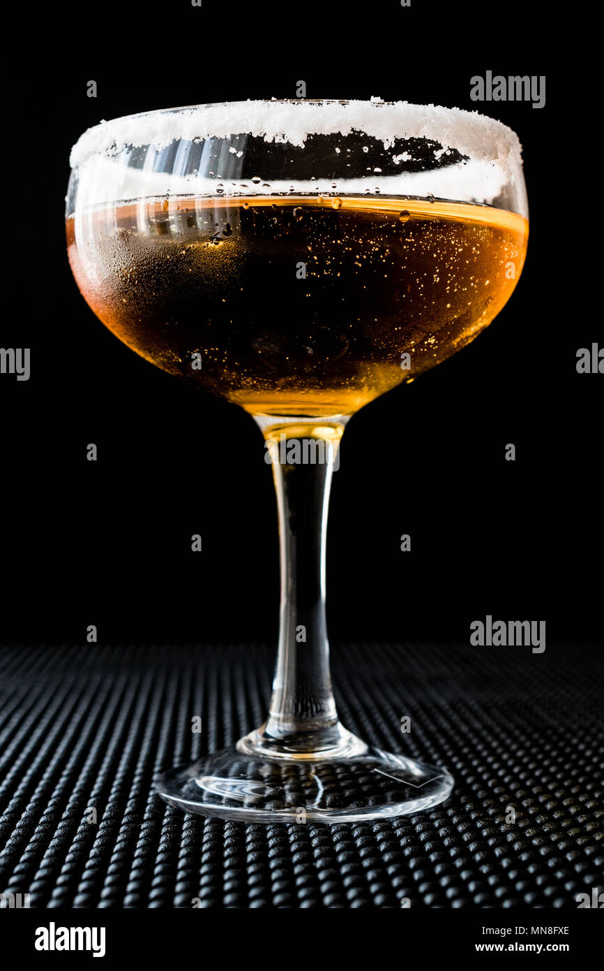 Sidecar Cocktail with a sugar rim. Beverage Concept. Stock Photo