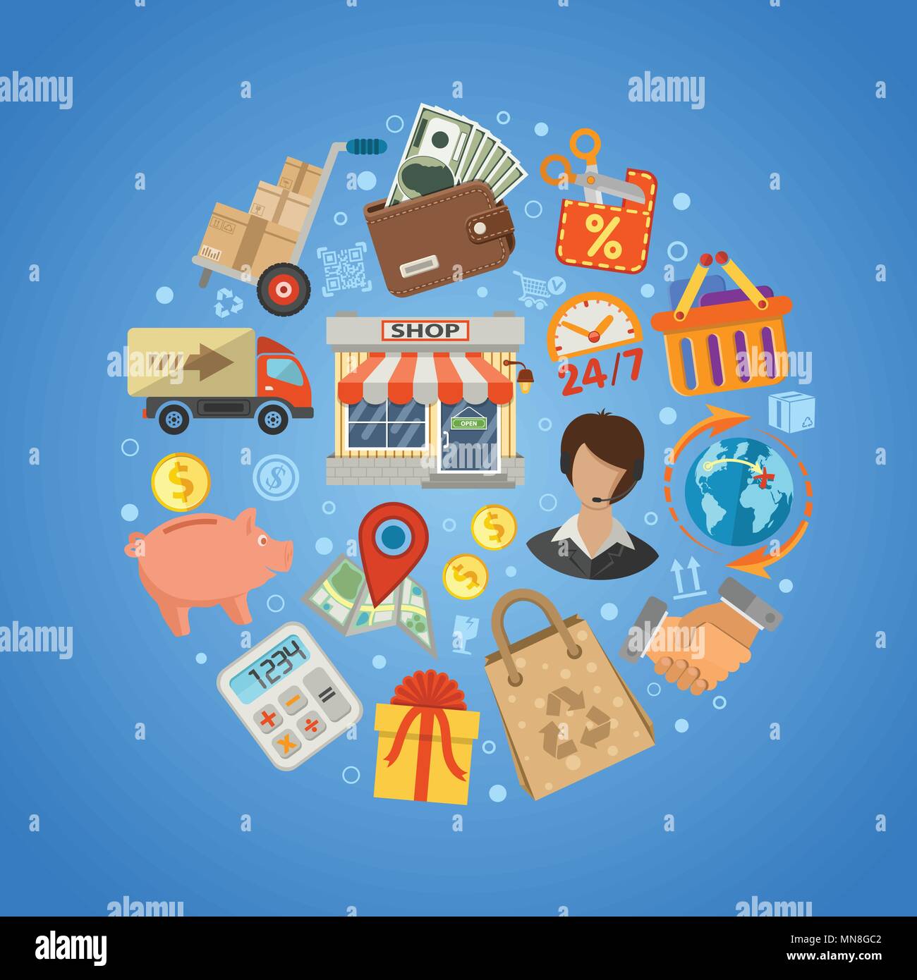 Shopping and Delivery Concept Stock Vector Image & Art - Alamy