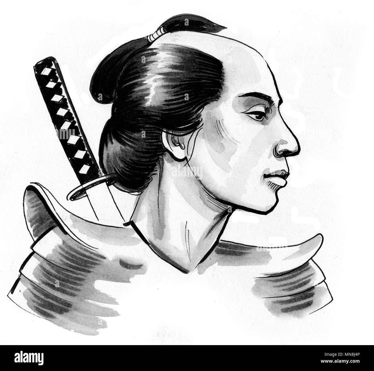 Samurai warrior with a sword Stock Photo Alamy