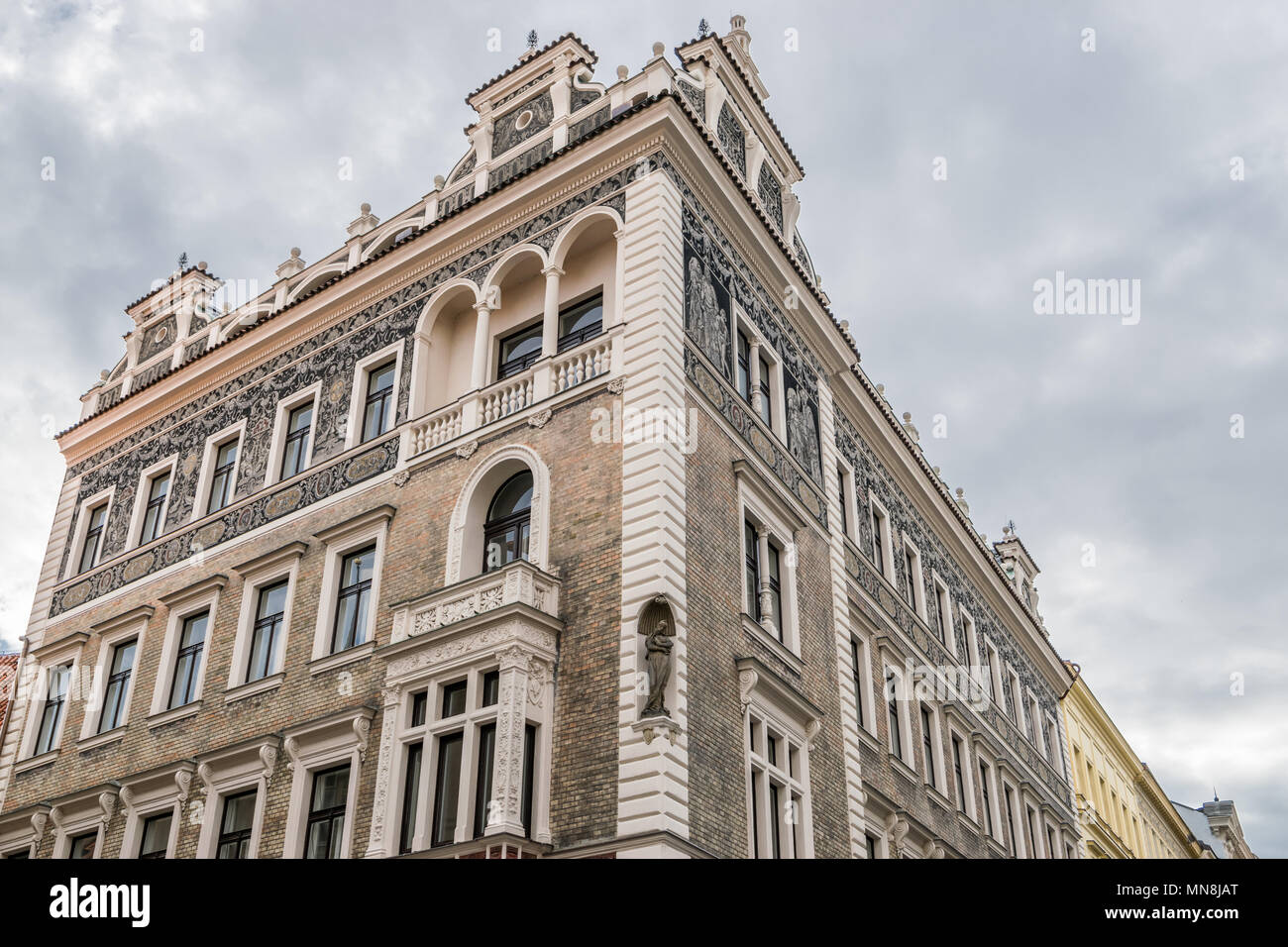 House of renaissance in Prague Stock Photo