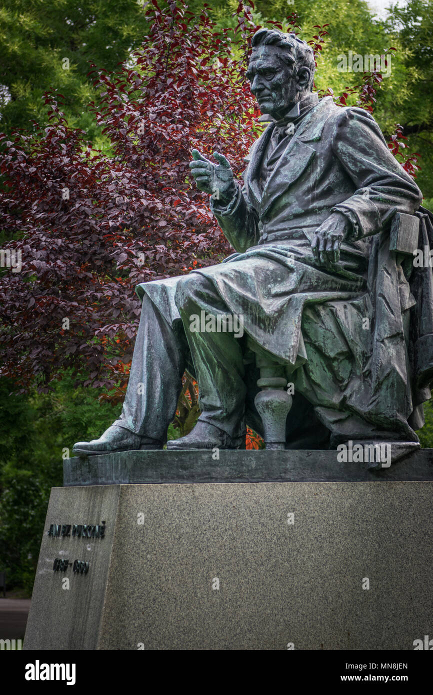 Statue of Johann Evangelist Purkinje in Prague Stock Photo