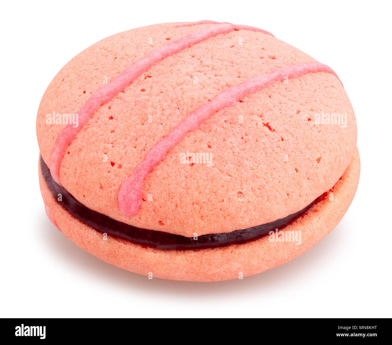 pink macarons cookies path isolated Stock Photo