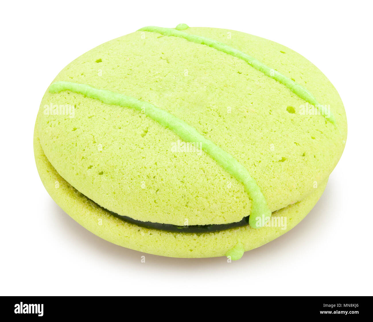 green macarons cookies path isolated Stock Photo