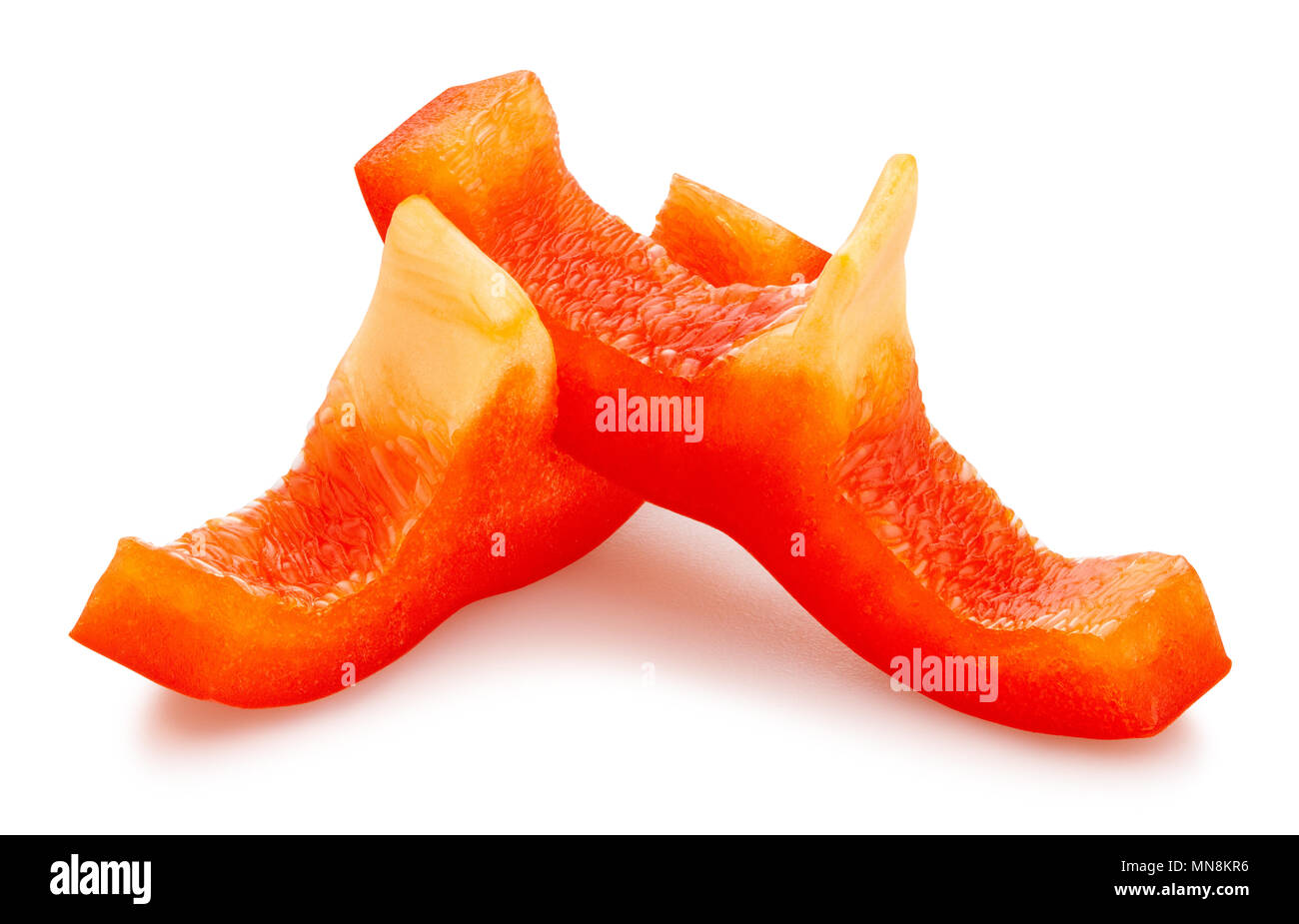 sliced bell pepper path isolated Stock Photo