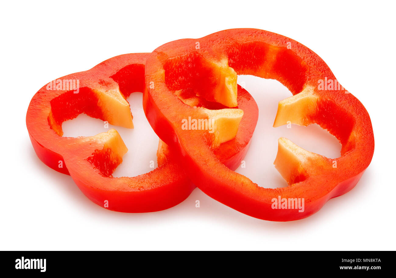 sliced bell pepper path isolated Stock Photo