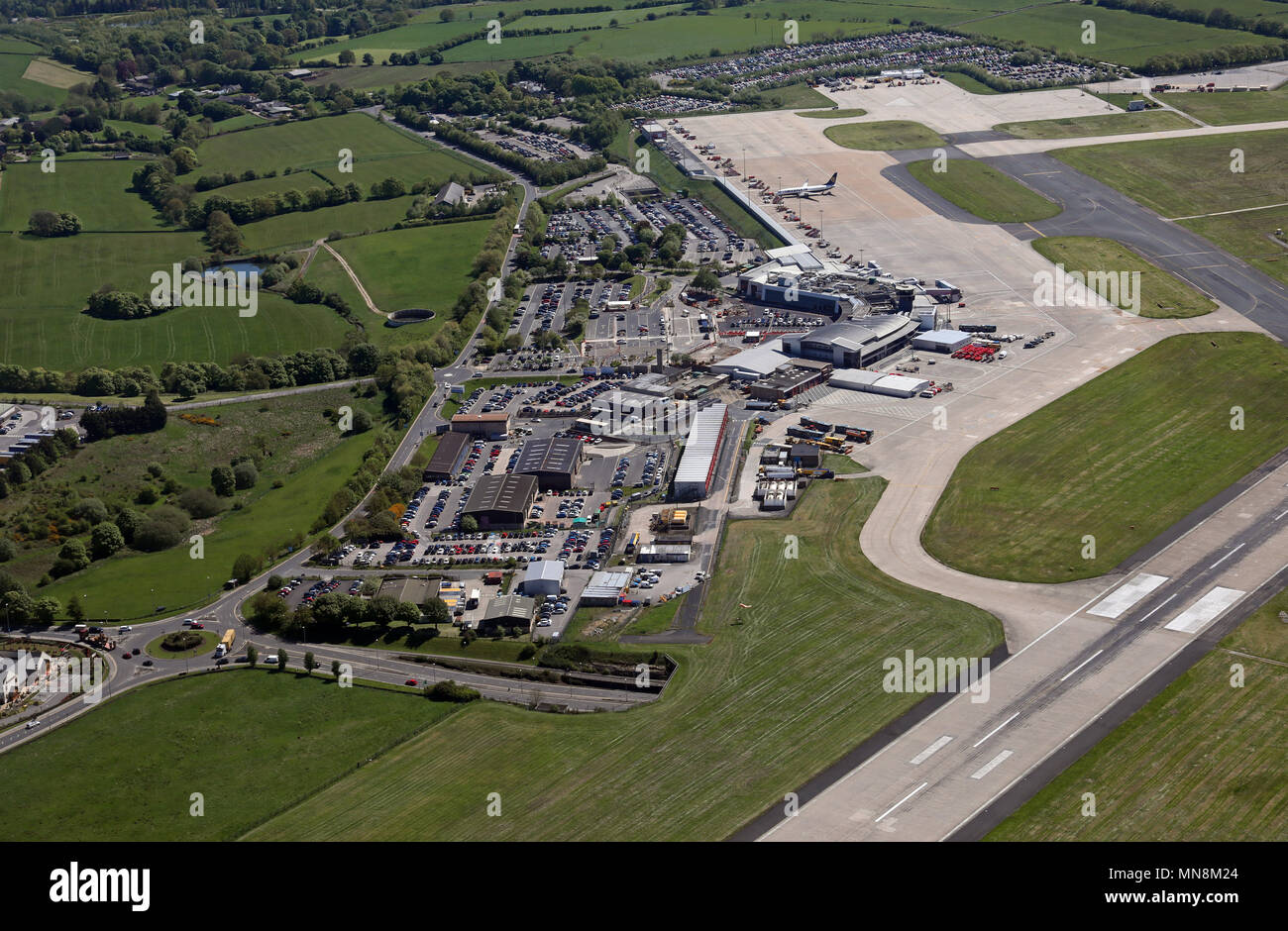 Aerial View Of Leeds Bradford International Airport West Yorkshire MN8M24 