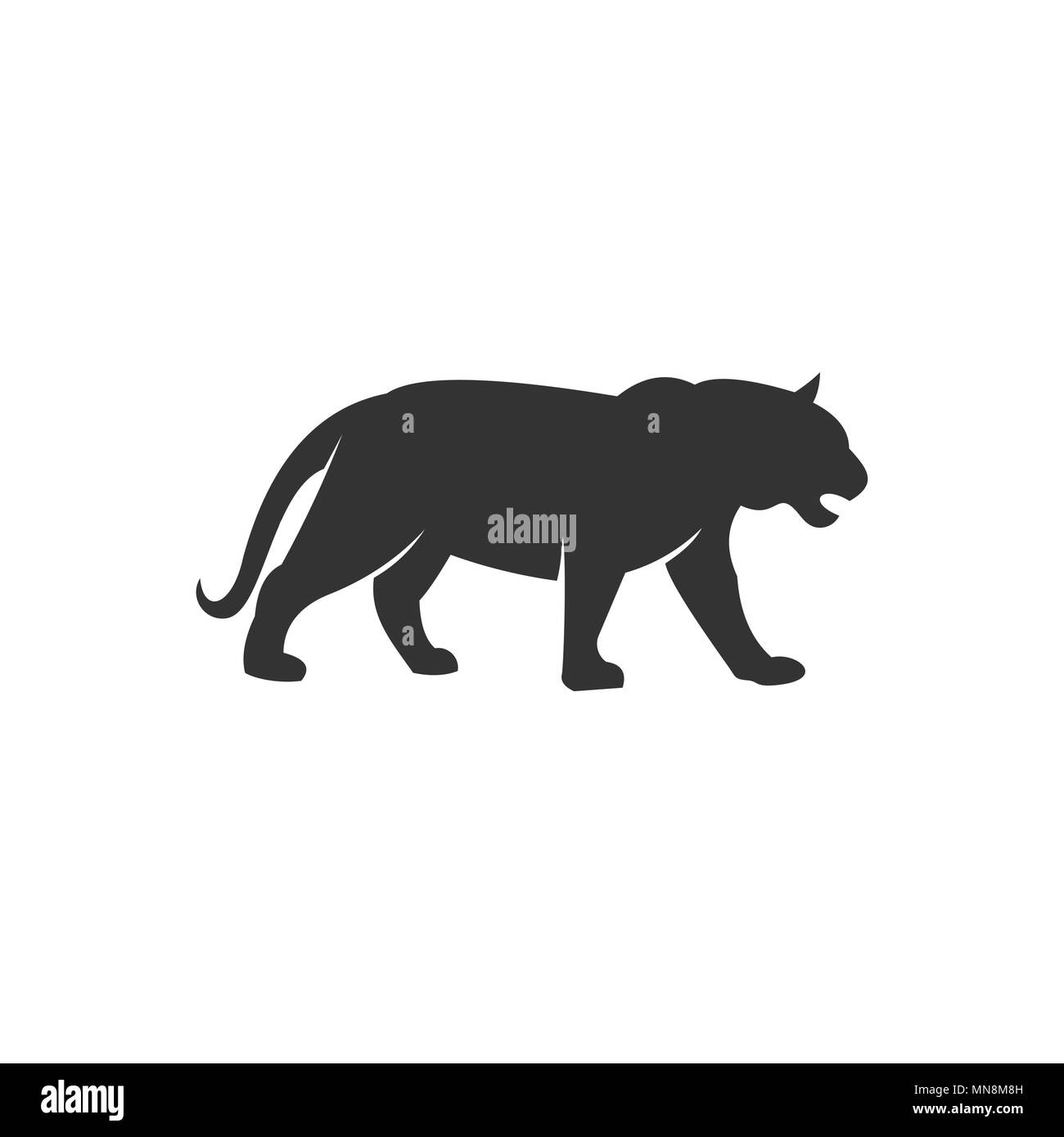Tiger silhouette logo, vector illustrations. Stock Vector