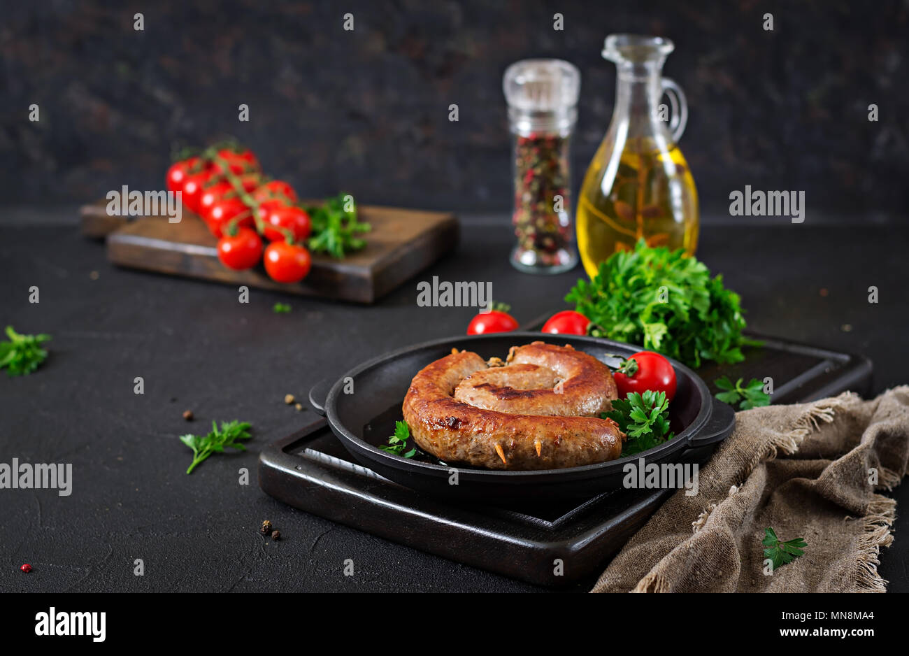 homemade-sausage-barbecue-picnic-menu-festive-food-stock-photo-alamy