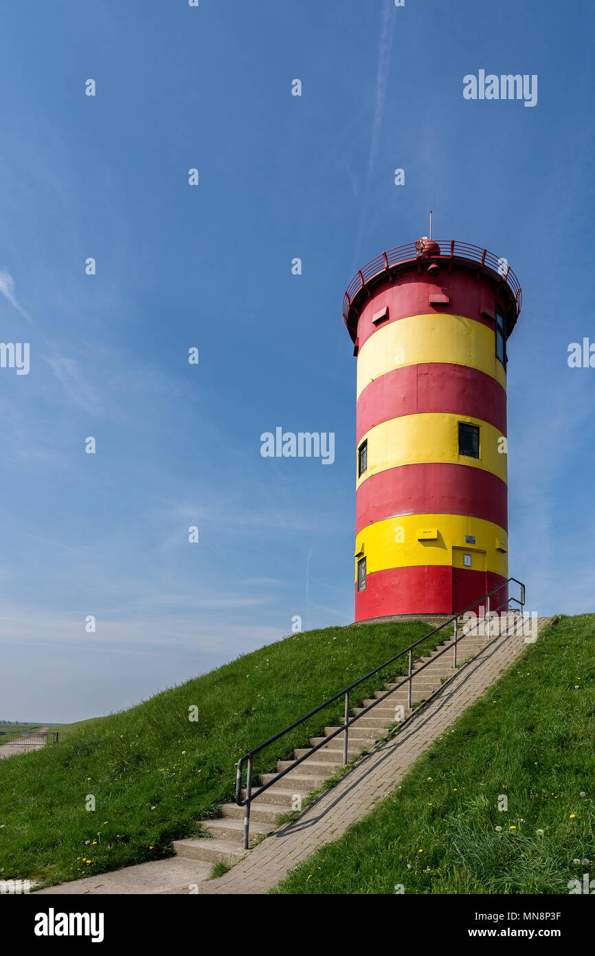 Pilsum Lighthouse. Pilsumer Leuchtturm. Stock Photo
