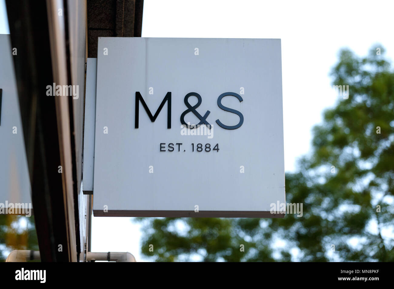 A branch of Marks & Spencers (M&S) in the United Kingdom / M&S logo, M&S sign, Marks & Spencers logo, Marks & Spencers sign. Stock Photo