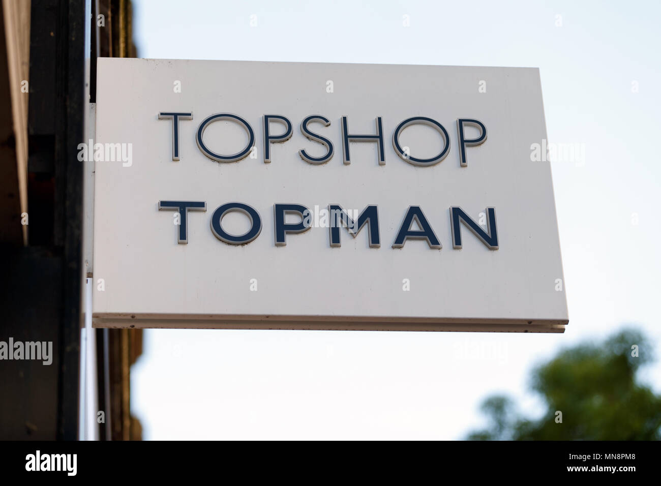 A double branch of Topshop and Topman in the United Kingdom / Topshop logo, Topman  logo Stock Photo - Alamy