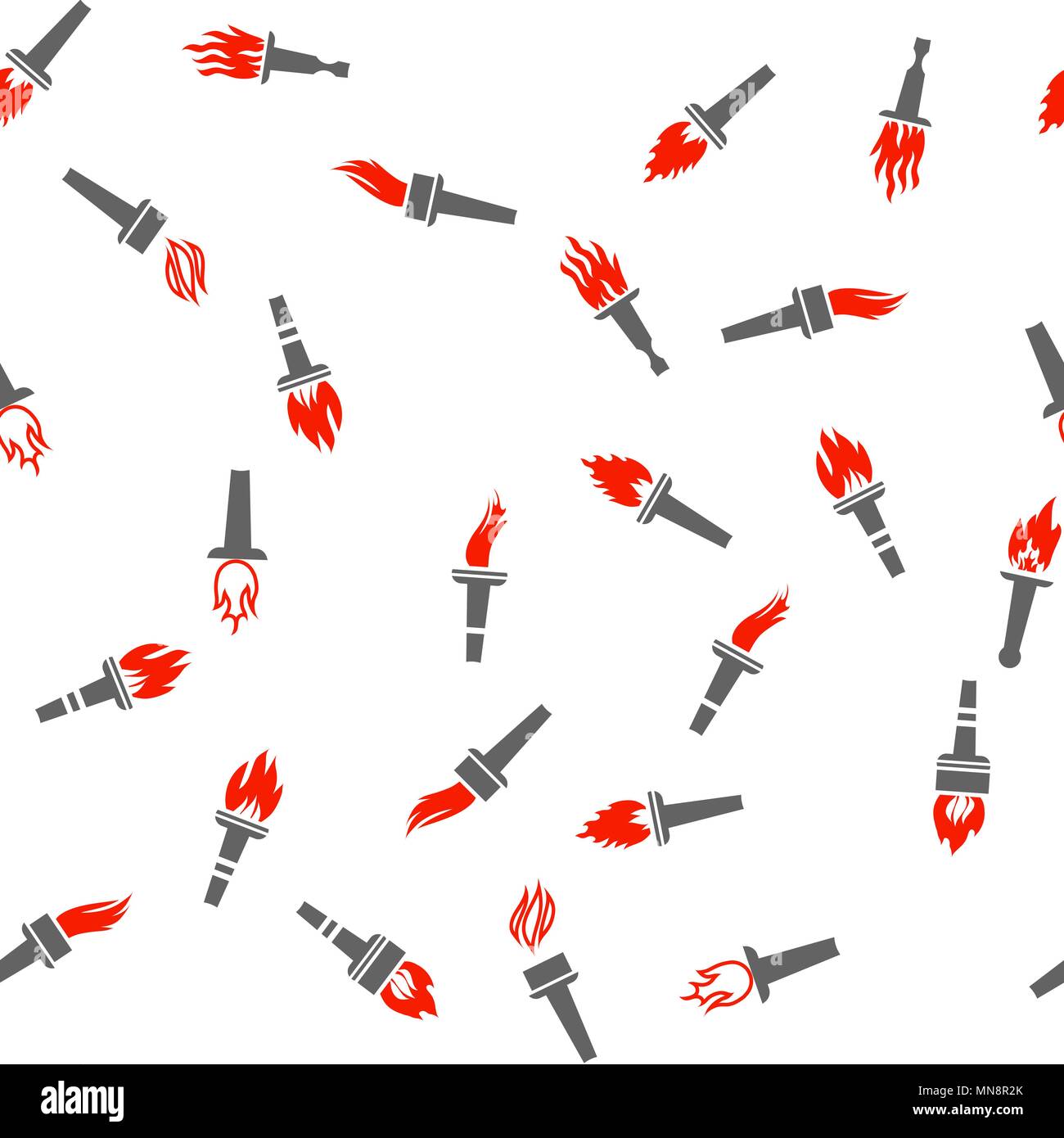 Different Torch Silhouette Seamless Pattern Stock Vector