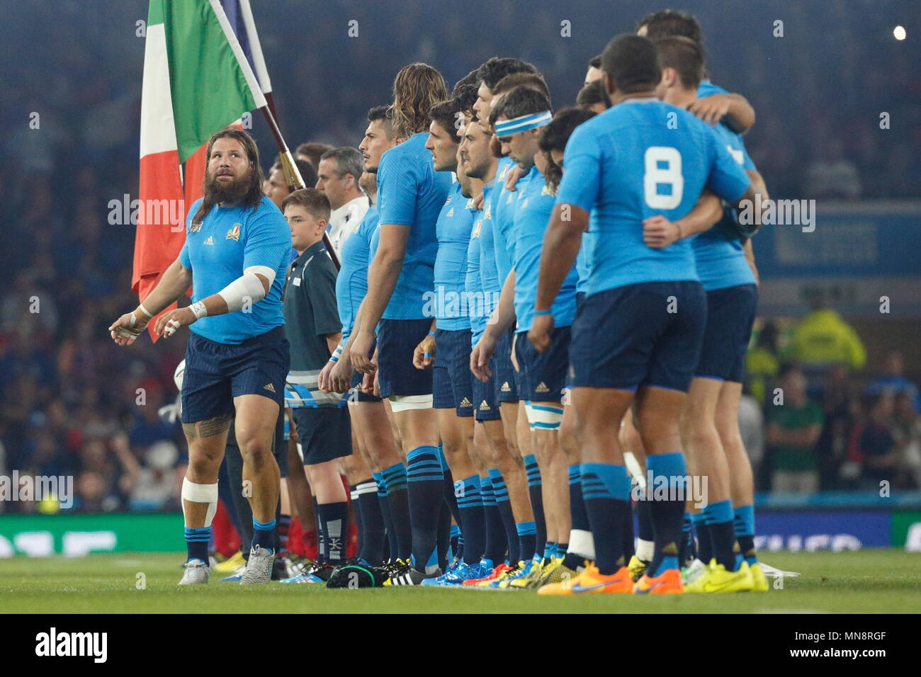 Italy's Martin Castrogiovanni during the RWC 2015 match between France v Italy at Twickenham Stadium. London, England. 19 September 2015 Stock Photo