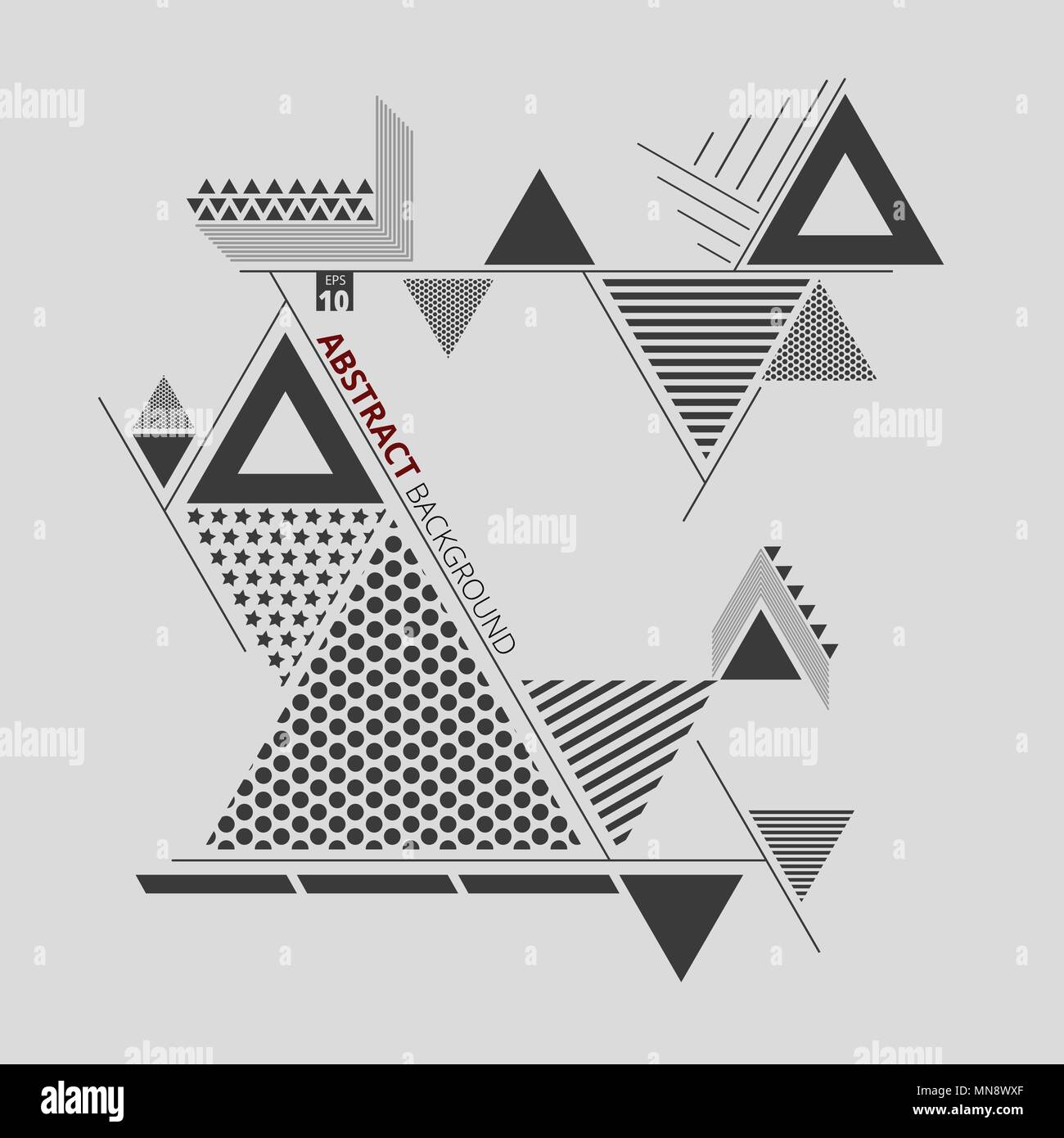 Abstract of triangle shapes in various combination background