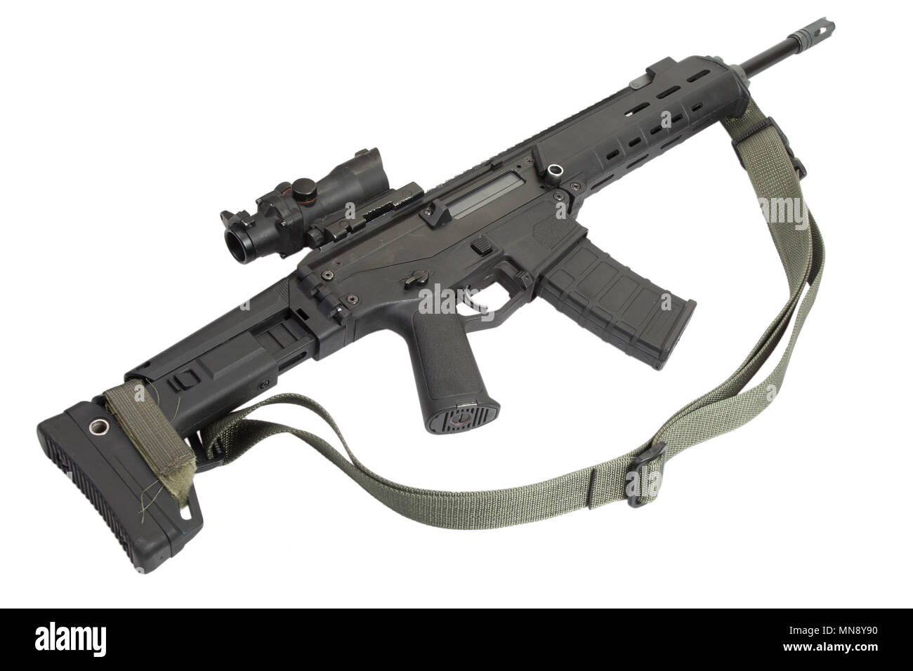 Modern assault rifle isolated Stock Photo - Alamy