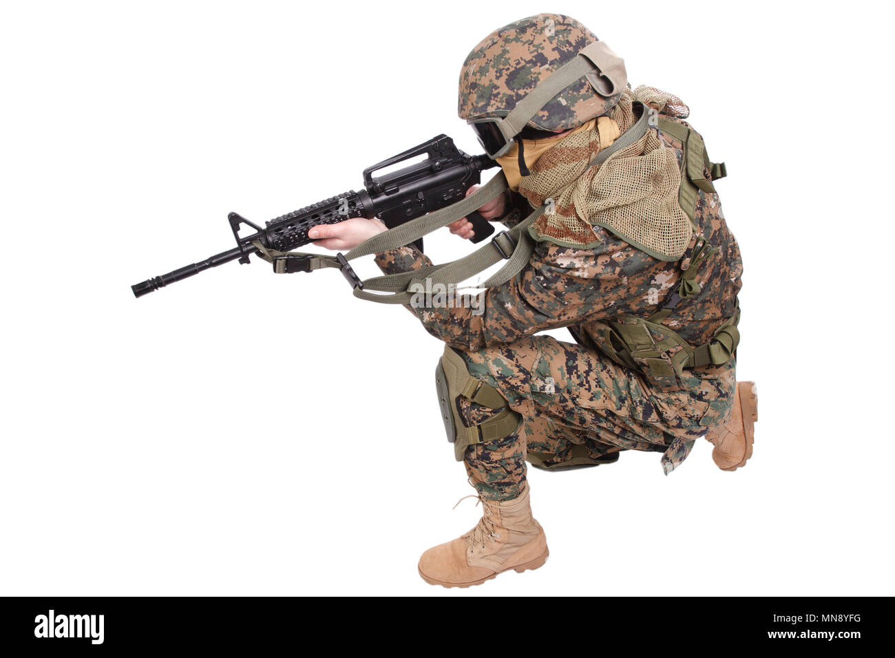 US MARINES with m4 carbine Stock Photo