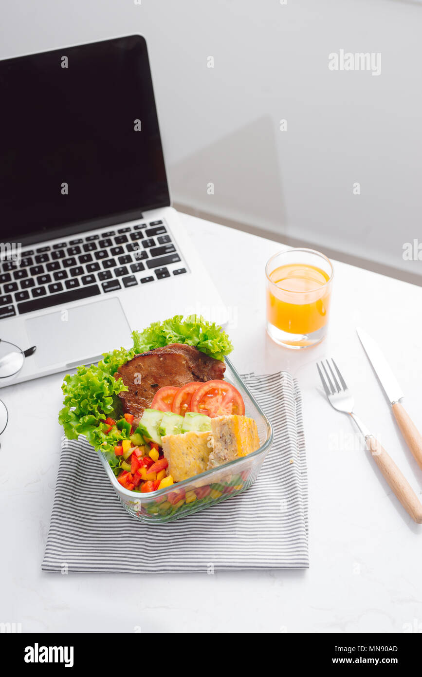 Food in the office. Healthy lunch for work Stock Photo - Alamy