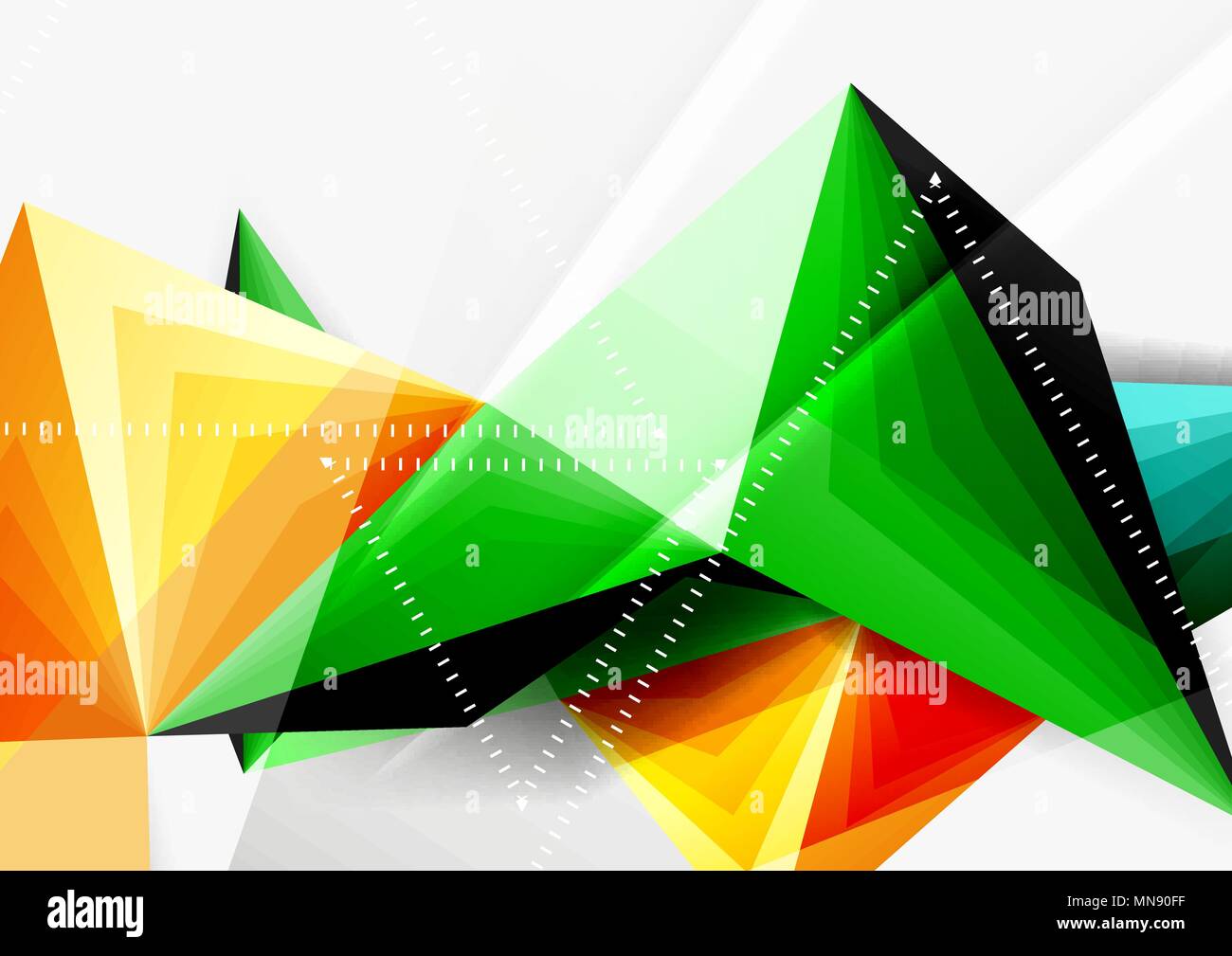 Vector low poly style 3d triangle line. Vector low poly style 3d triangle line, a4 business or technology abstract template Stock Vector