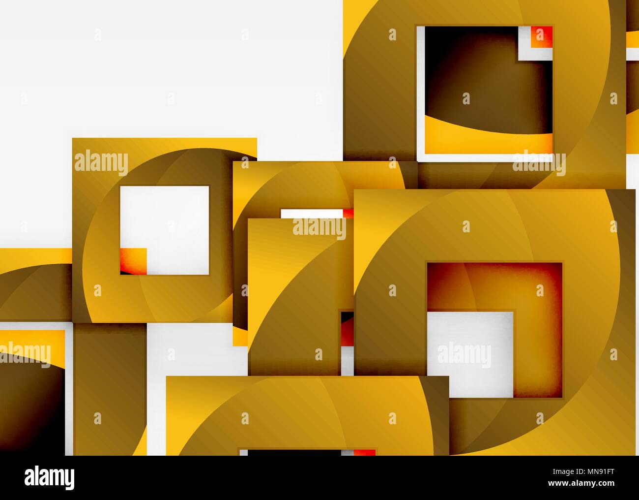Squares geometric object in light 3d space, abstract background ...