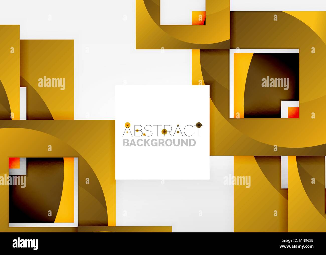 Squares geometric object in light 3d space, abstract background ...