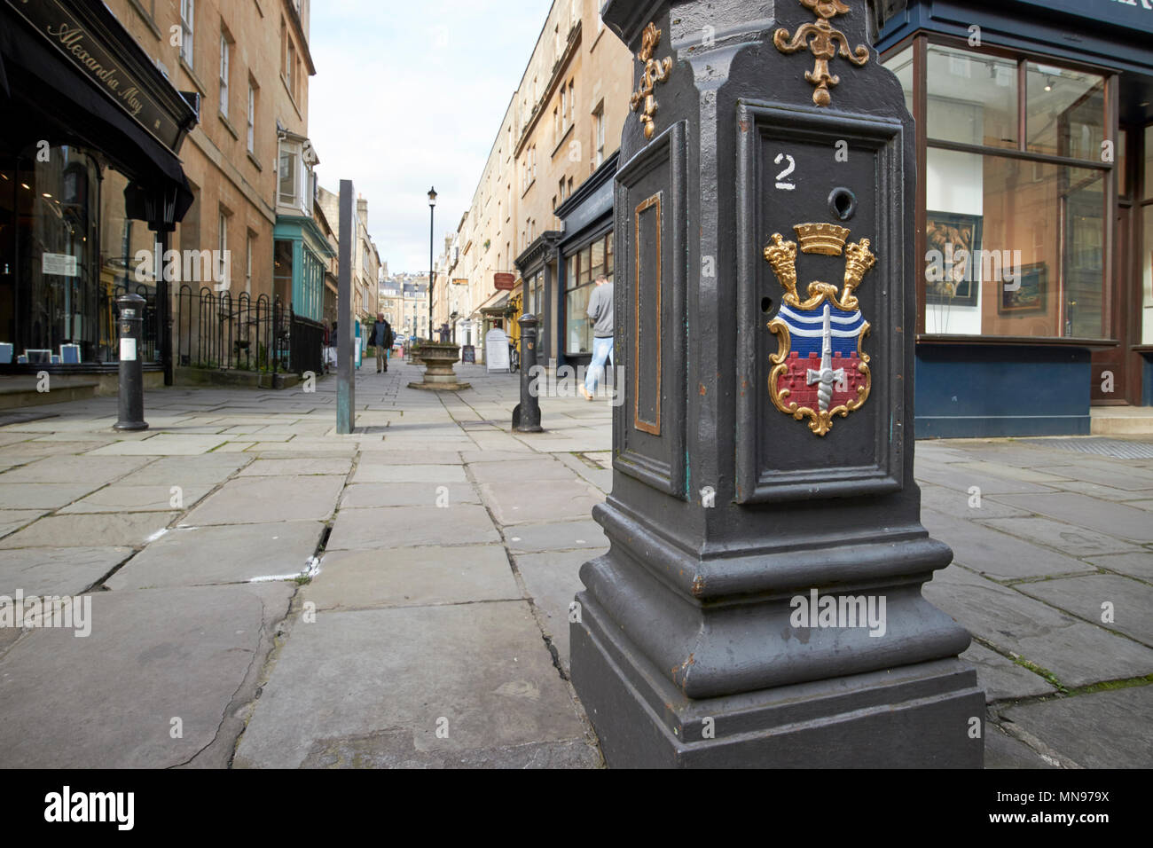 city of bath coat of arms on a lamp post in Bath England UK Stock Photo