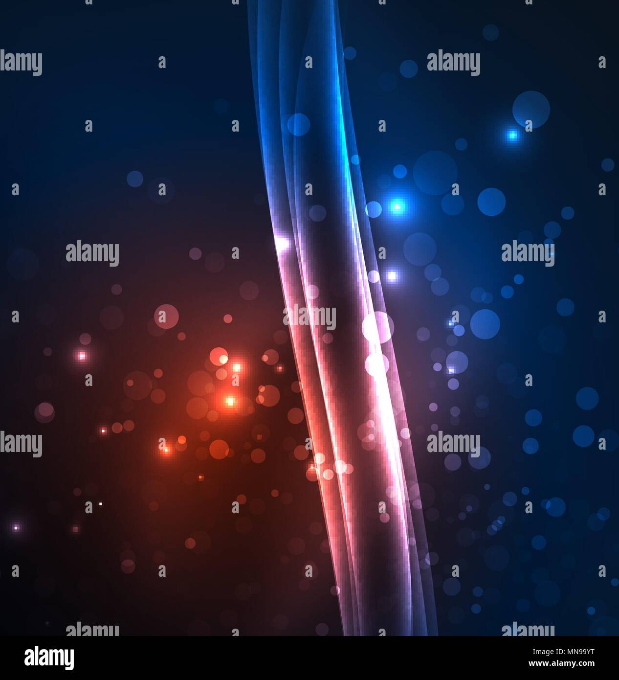 Energy Lines Glowing Waves In The Dark Vector Abstract