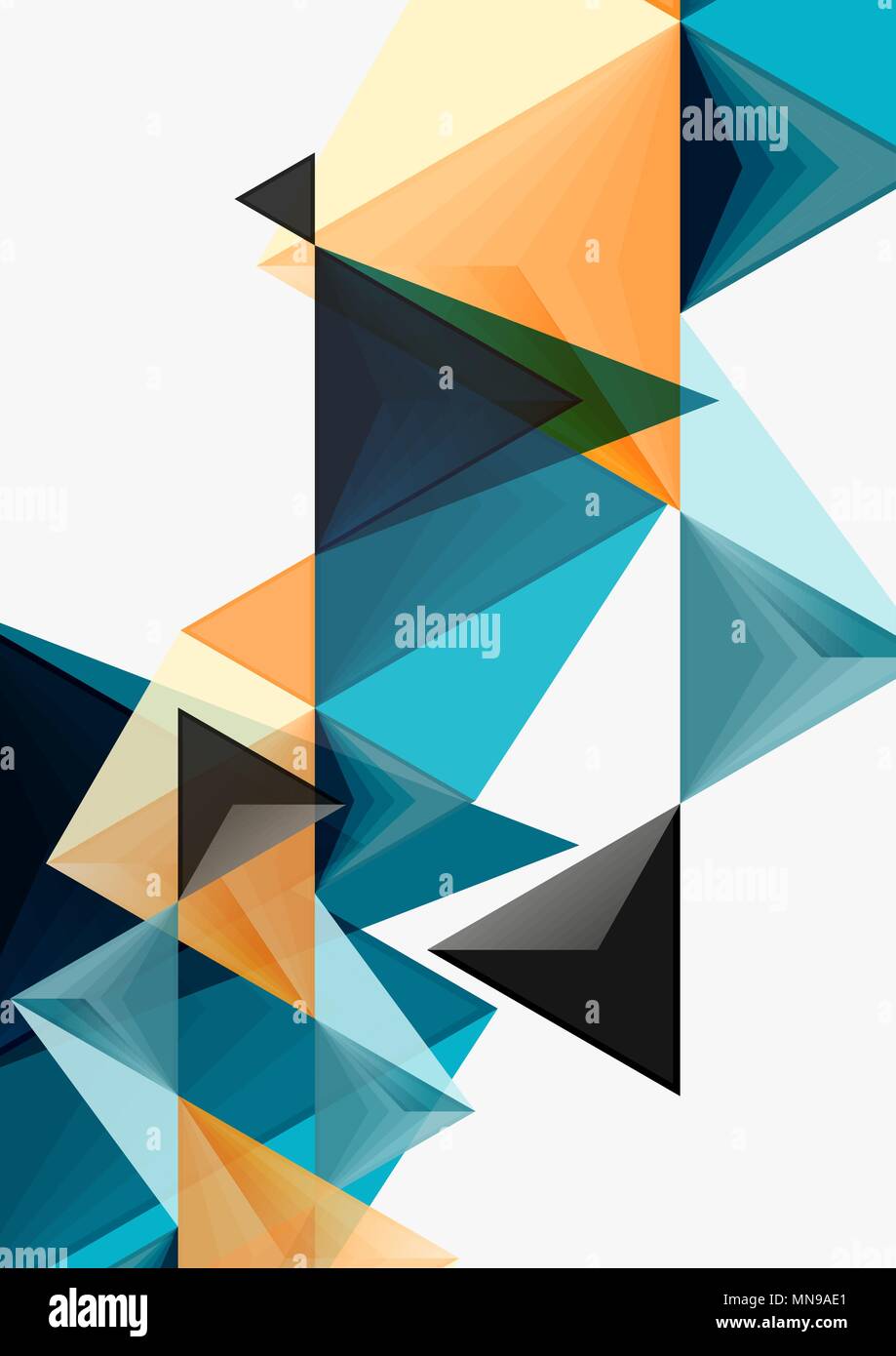 Triangular low poly vector a4 size geometric abstract template ...