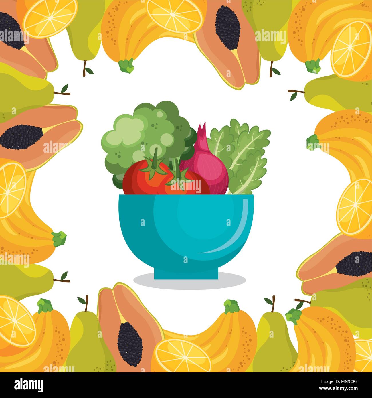fruits and vegetables healthy food Stock Vector Image & Art - Alamy