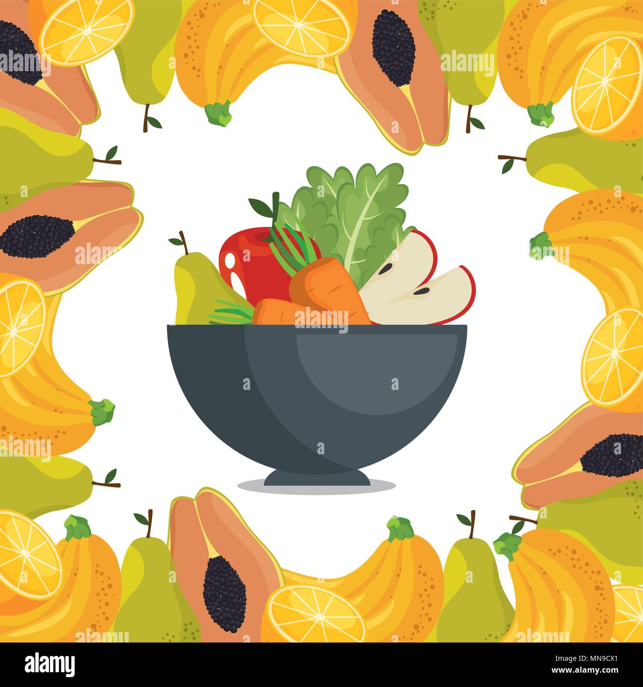 fruits and vegetables healthy food Stock Vector Image & Art - Alamy