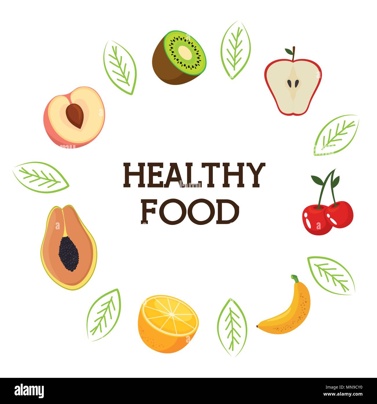 fresh fruits healthy food Stock Vector Image & Art - Alamy