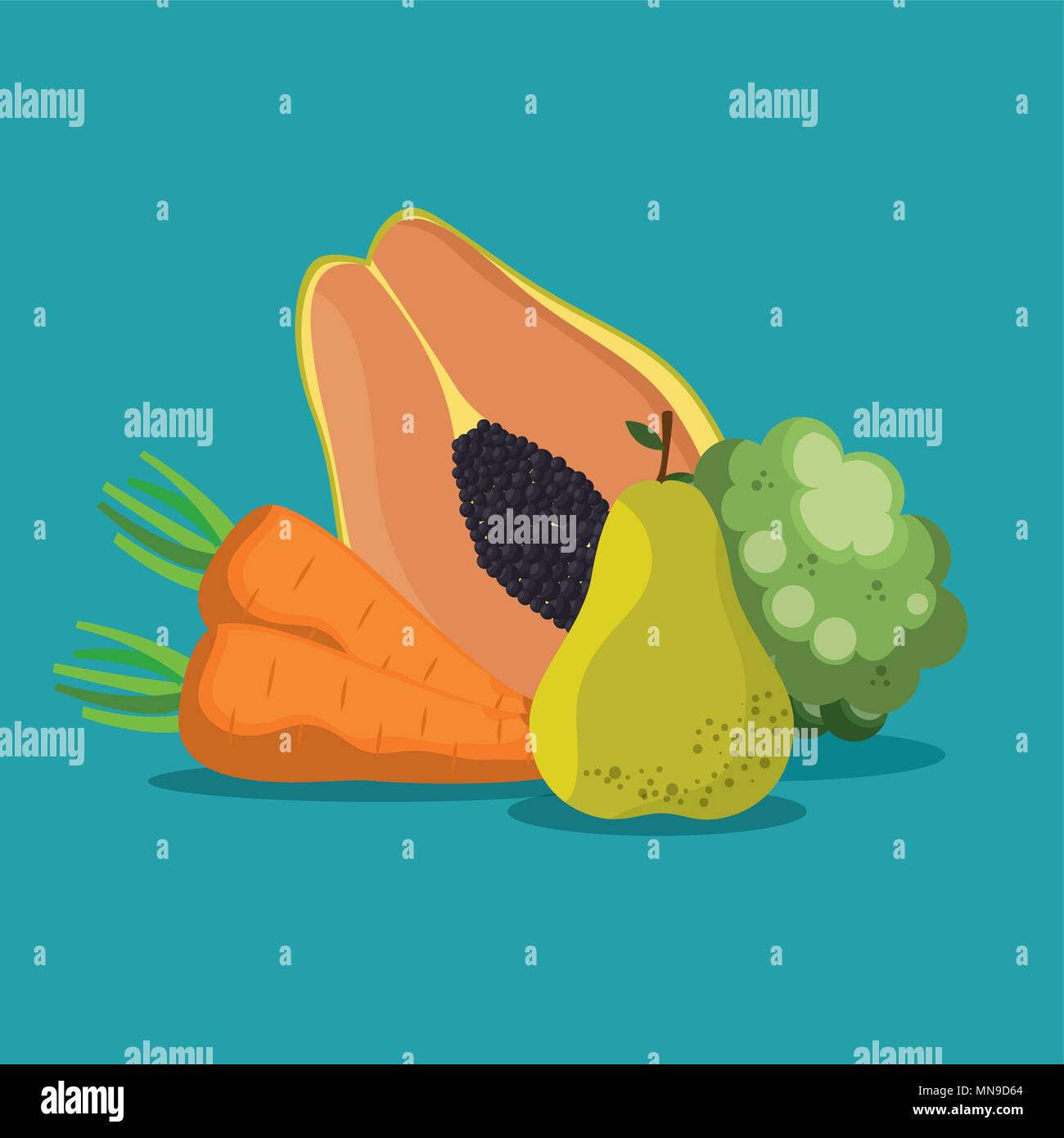 fruits and vegetables healthy food Stock Vector Image & Art - Alamy