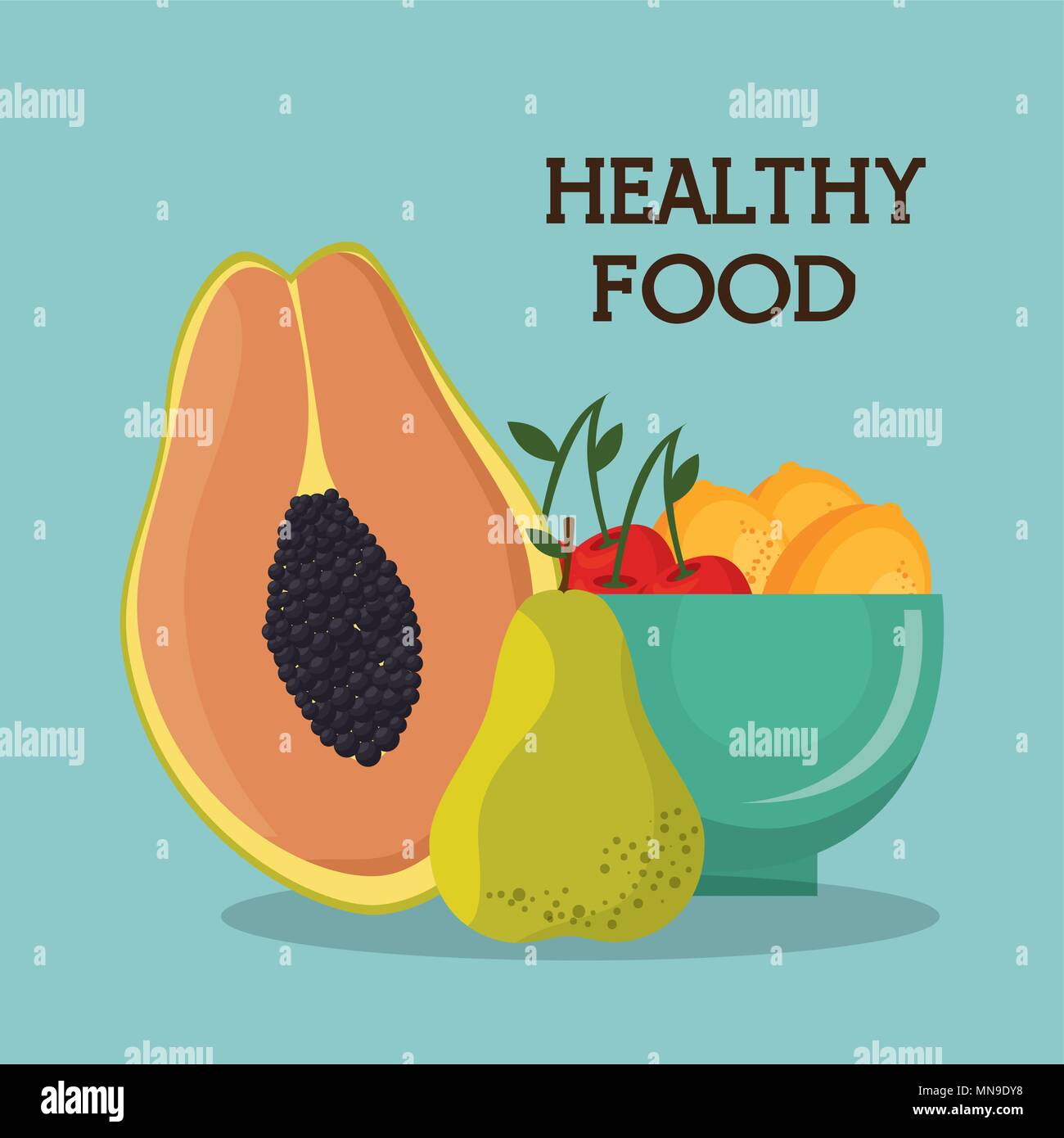 fresh fruits healthy food Stock Vector Image & Art - Alamy