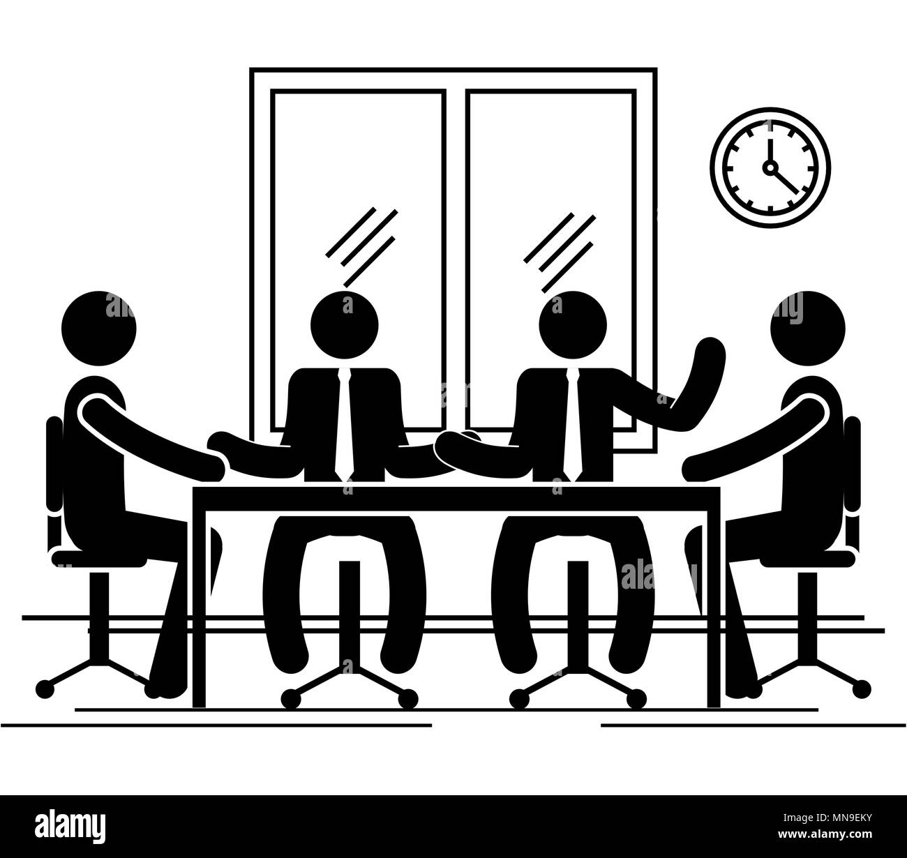 group of bussinespeople in the office Stock Vector