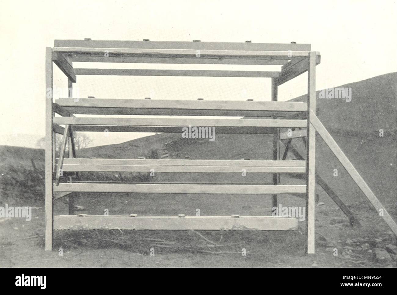 FARMING.McAinshRobertson grain drying rack framework inside finished