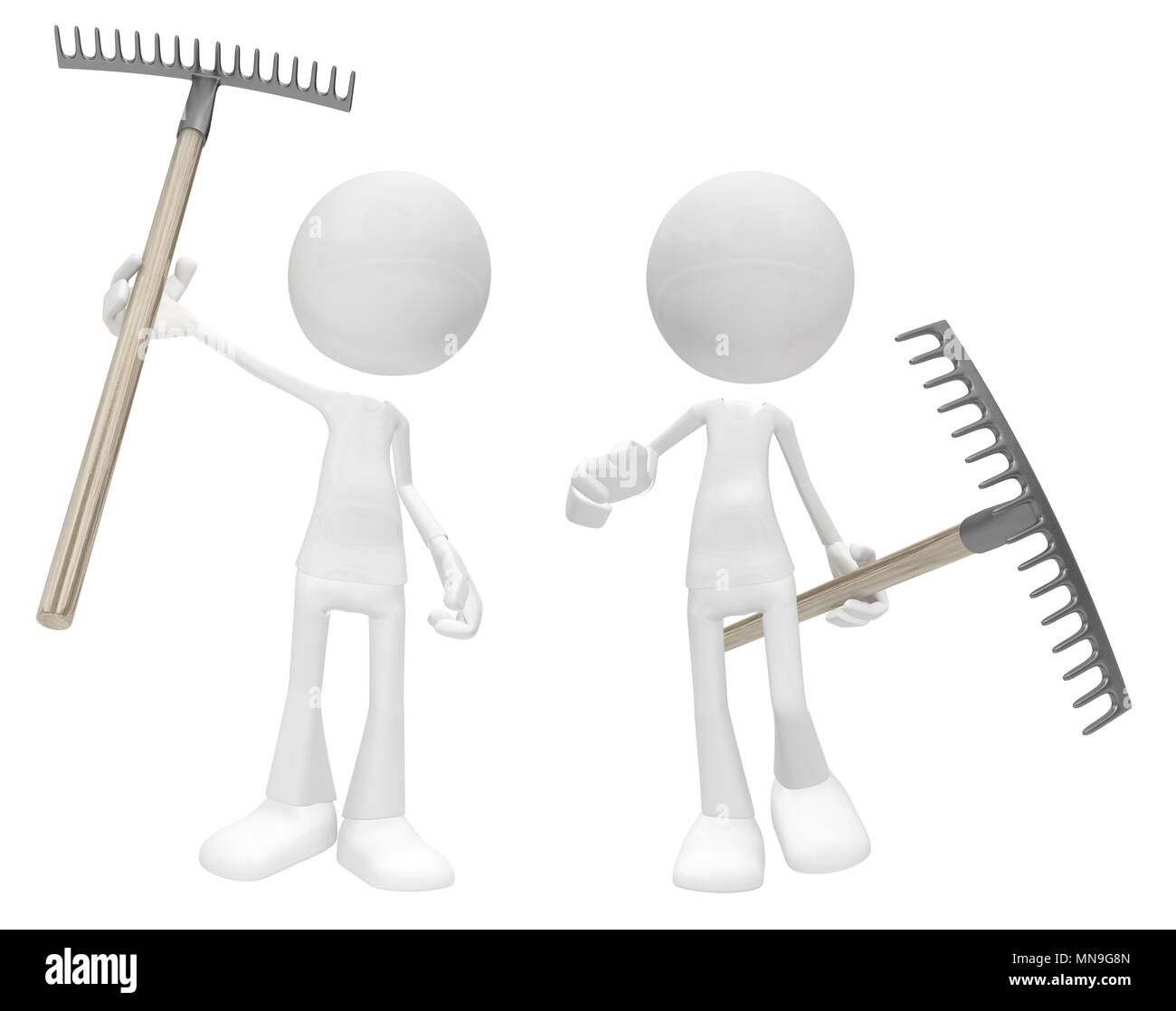 Cartoon farmer holding rake hi-res stock photography and images - Alamy