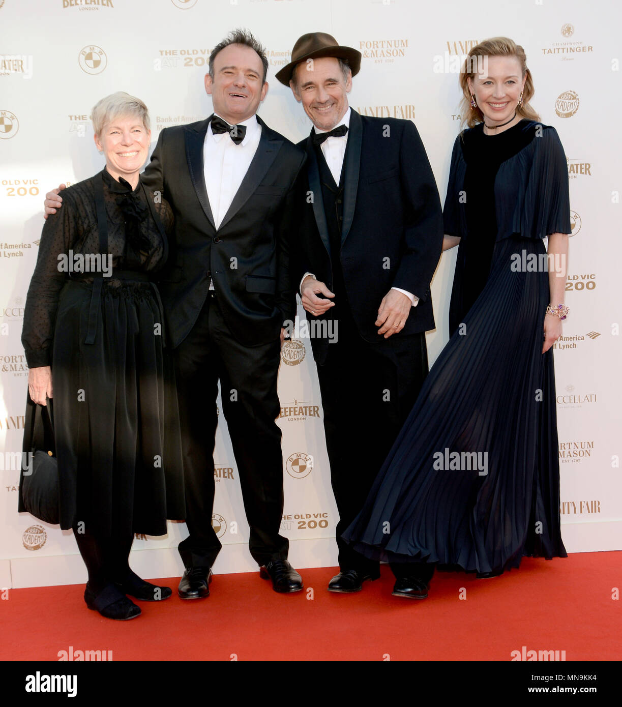Photo Must Be Credited ©Alpha Press 078237 13/05/2018 Claire Van Kampen, Matthew Warchus, Mark Rylance and Juliet Rylance at The Old Vic Bicentenary Ball held at The Old Vic Theatre in London Stock Photo
