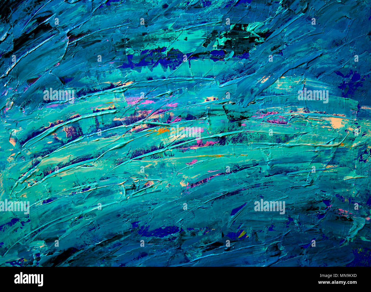 Abstract art painting with acrylic colors Stock Photo - Alamy